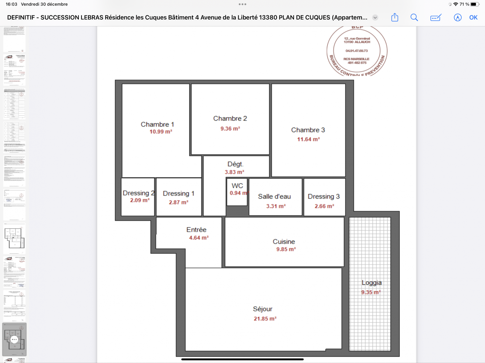 APPARTEMENT Type 4 LES CUQUES PLAN DE CUQUES  